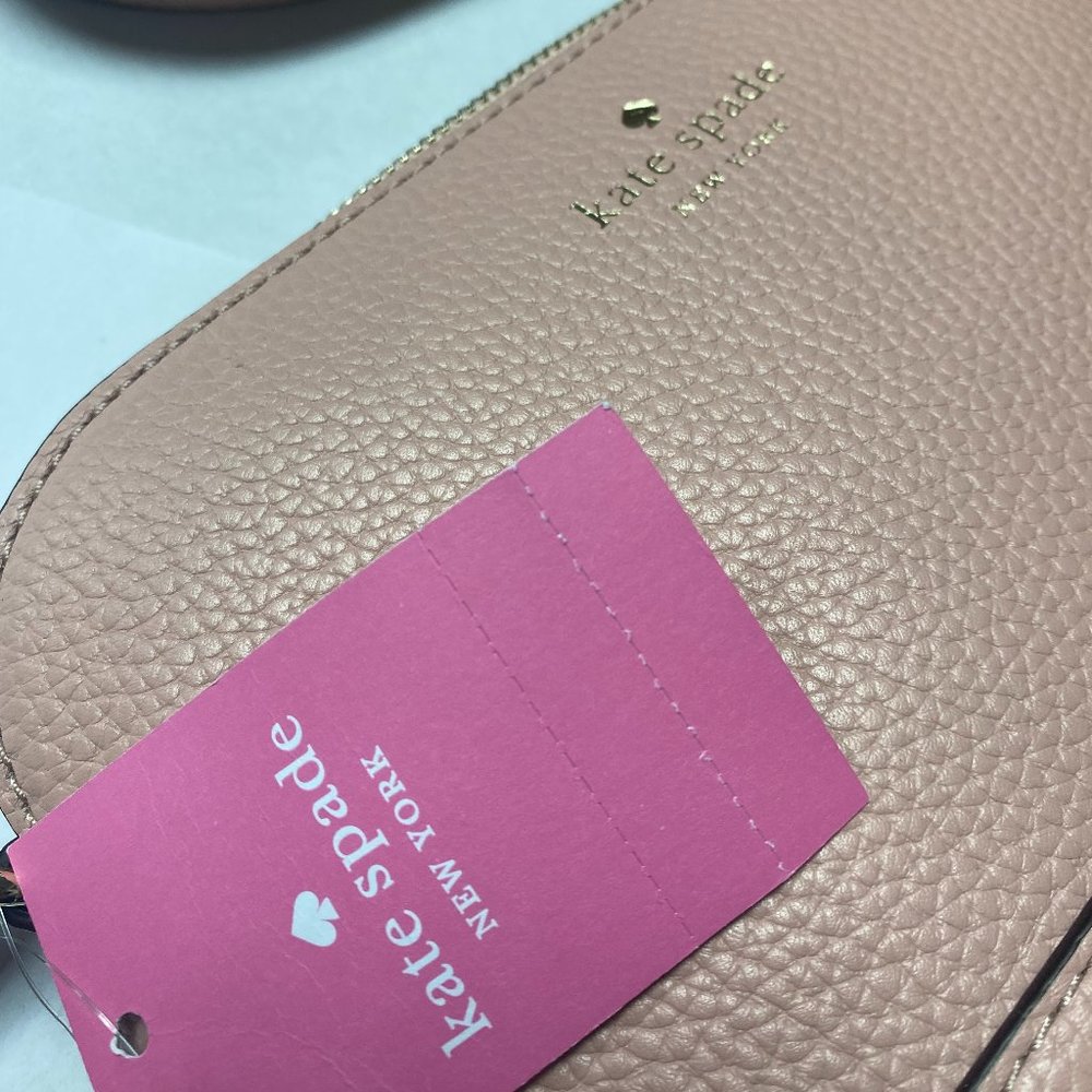 KATE SPADE NEW YORK Hanna Leather Crossbody (pink/nude)